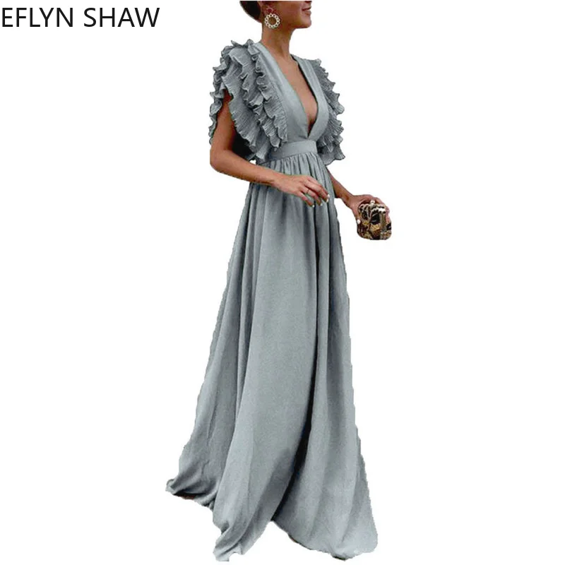 Элегантное вечернее платье женское официальное с рукавом-бабочкой