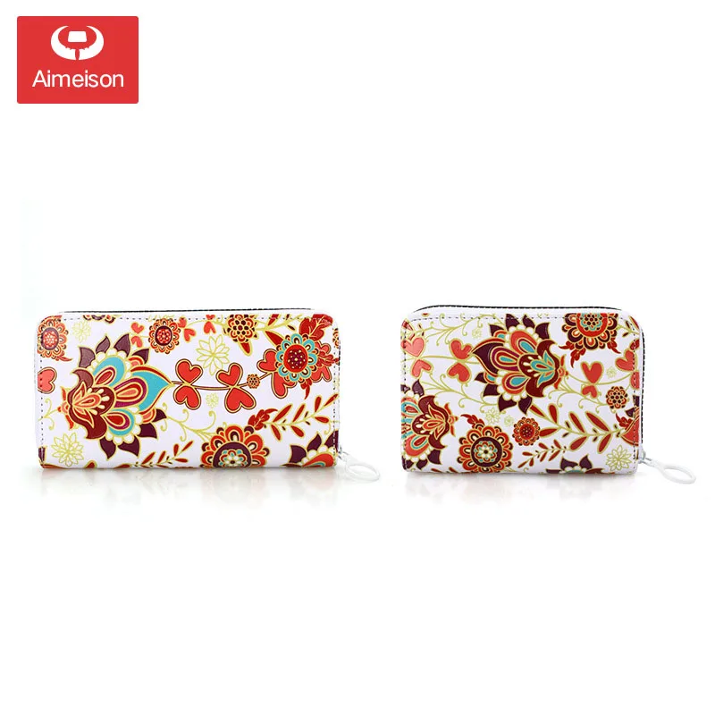 Кошелек ручной росписи с принтом короткий кошелек длиной Яркий Женский на молнии