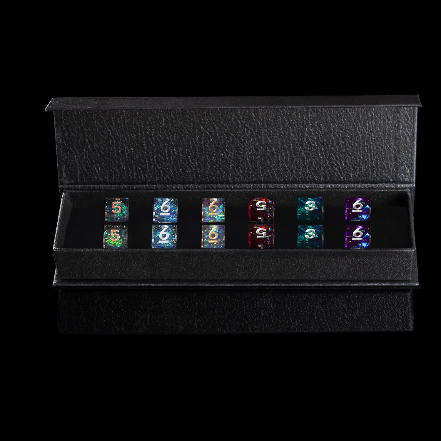 

DND Role Playing Game Dice 100% Handcrafted D6 Collection Polyhedral Mirror Dice Sets with Sharp Edges and Beautiful Inclusions