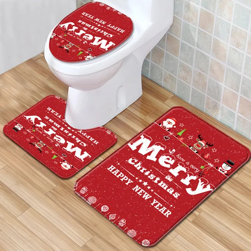 Staraise Santa Claus Toilet Cover Bathroom Set Christmas Decoration For Home Merry Navidad 2021 Happy New Year 2022 | Дом и сад