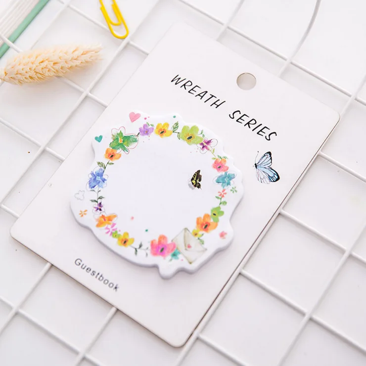 1 шт. Lytwtw корейский Kawaii цветок Венок Липкие заметки креативный блокнот DIY блокнот для заметок офисные принадлежности школьные канцелярские принадлежности