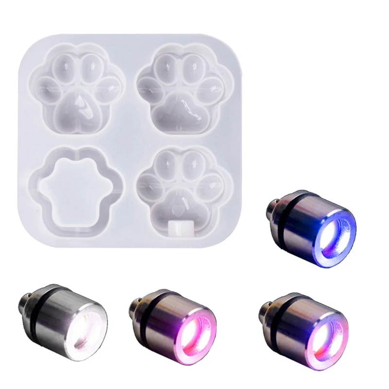 

New 4-Cavities Love Heart Cat Paw Mirror Keychain Epoxy Resin Mold Hanging Pendant Ornaments Silicone Mould DIY Crafts Mold
