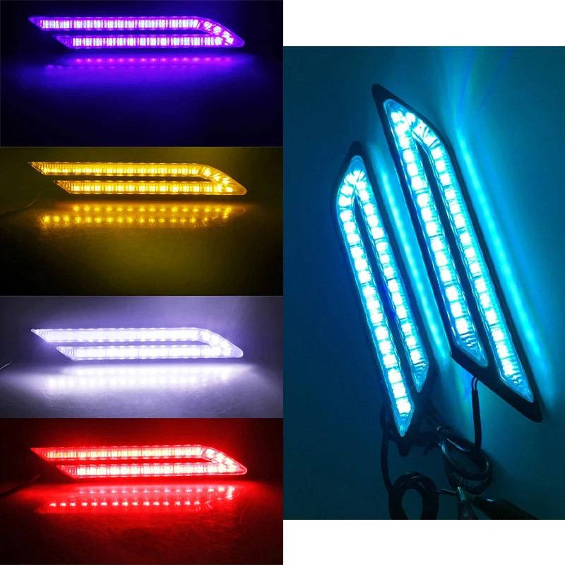 2 шт. автомобильный Стайлинг DRL светодиодные дневные ходовые огни тормоз и