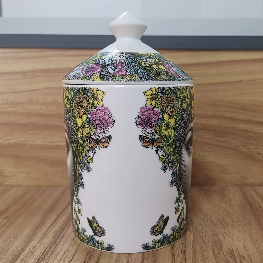 Подсвечник Fornasetti, ручная работа, кувшин для свечей, ретро, Lina, банка для хранения лица, керамическая банка для дома, изысканный керамический Декор