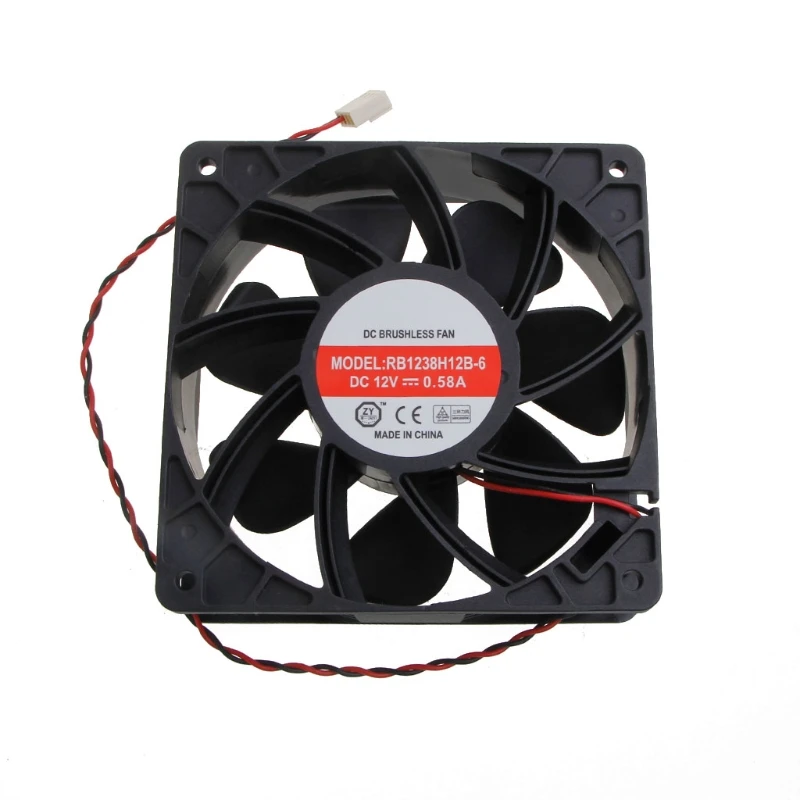 

RB1238H12B-6 120mm DC 12V 0.58A Cooling Fan 120x120x38mm 4P Ball Bearing 2800RPM High Speed for CPU Server Bitcoin Miner