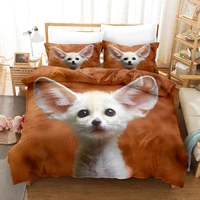 fennec fox bedding cover bedding set animal duvet cover kids cute comforter bed linen bed set cute and kawaii for adults