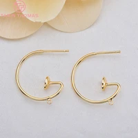 124 6pcs 22mm 24k gold color plated round with hanging hole earrings high quality diy jewelry making findings