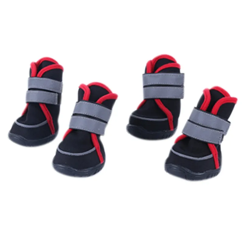 

4pcs Pet Dog Shoes Anti-slip Pet Boots Warm Reflective Paw Protector Dog Shoes For All SeasonsDogs Labrador Husky Dog accessory