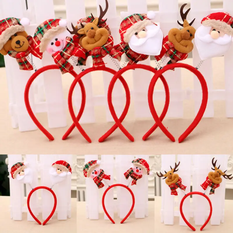 Милый Рождественский тематический головной убор Санта-Клаус Снеговик Олень Рог