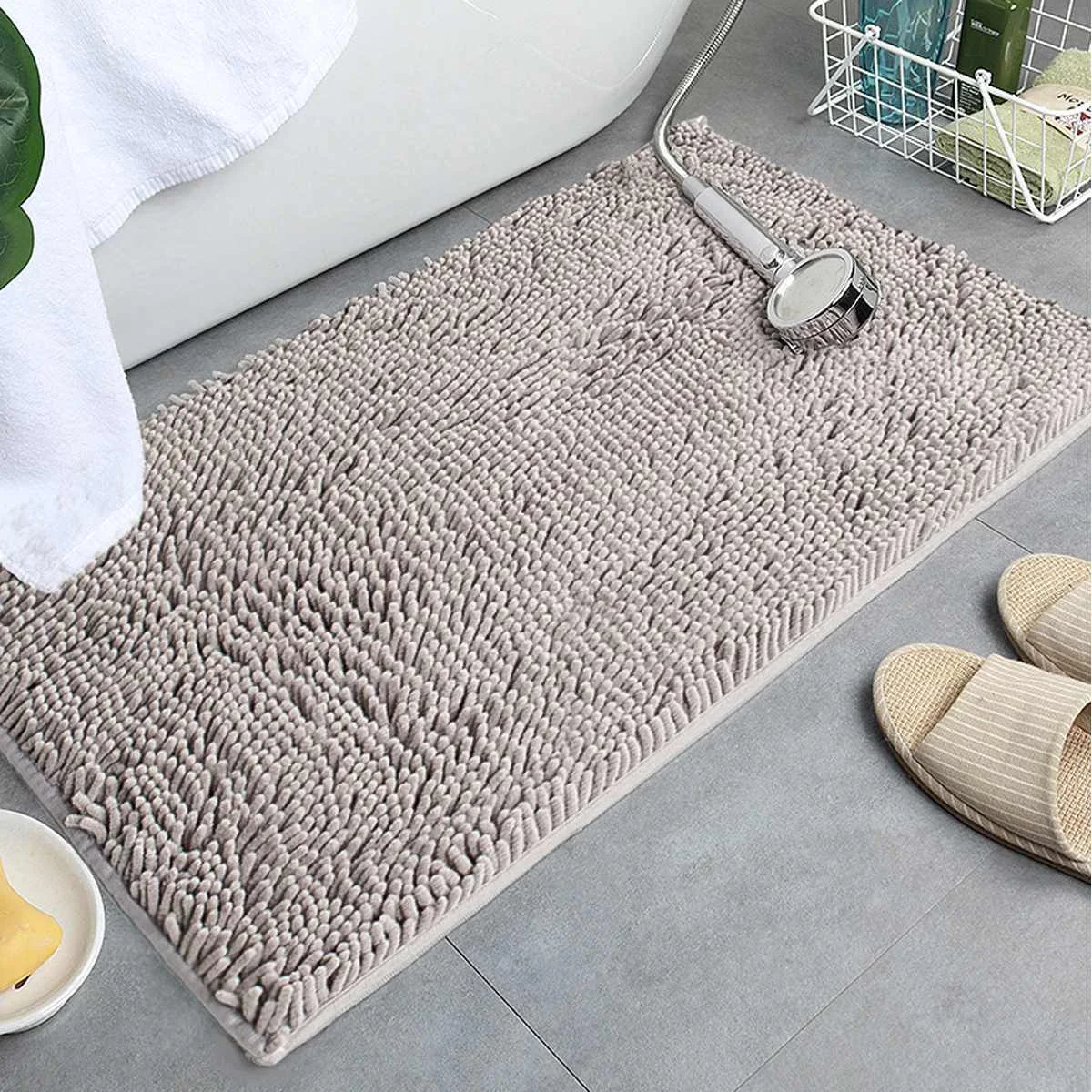 

3Pcs Water Absorption Bathroom Mats Non-Slip Bath Mat Set Bathroom Rugs & Toilet Seat Mat Kitchen Doormat Bedroom Floor Carpets
