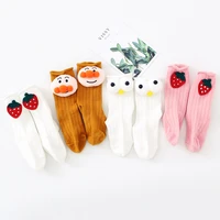 5 pairslot socks for children socks kids knee high socks for kids socks cherry strawber curled loose mouth socks 1 9 years old