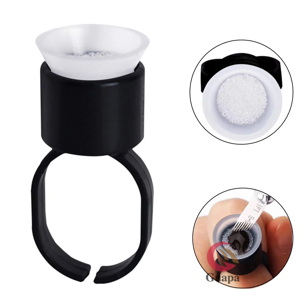 20pcs Microblading Supplies Pigment Glue Rings With Sponge Ink Cups Caps Permanent Makeup Tattoo Eyelash Holder | Красота и здоровье