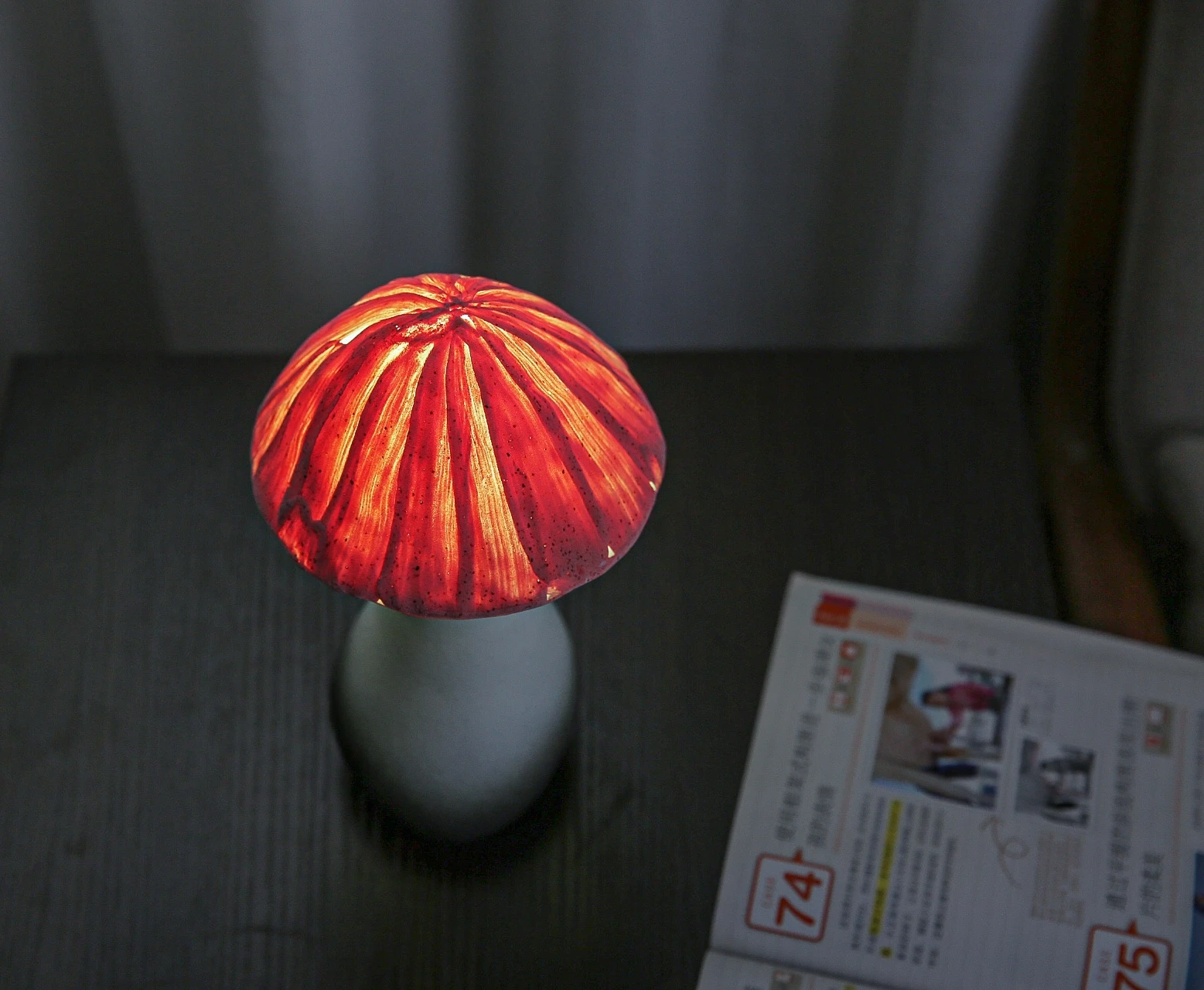 

[Amazing ARTISAN] Japanese Style Handmade Mushroom Lamp Hand-Made Color Small Night Lamp Bedside Lamp Table Lamp