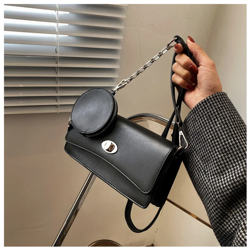 

FIRMRANCH women's bag 2021 new retro atmosphere simple solid color single shoulder messenger bag with small coin bag