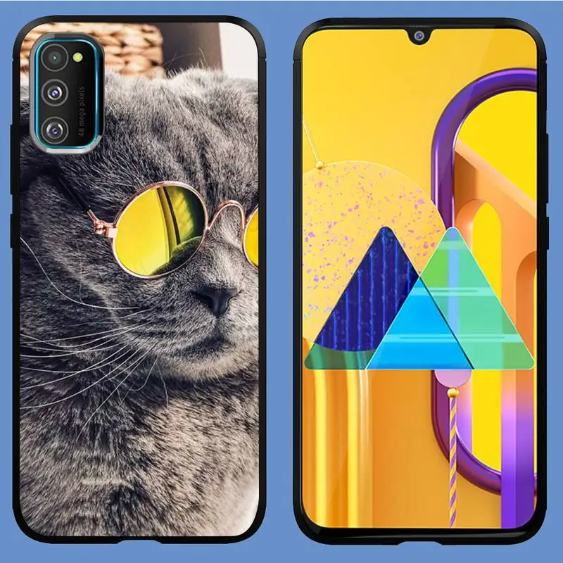 

Retro Cute Cat And Dog Phone Case For Samsung A10 A12 A02 A20E M30 A31 A40 A50 S A52 A51 A70 A71 A80 Cover Fundas Coque