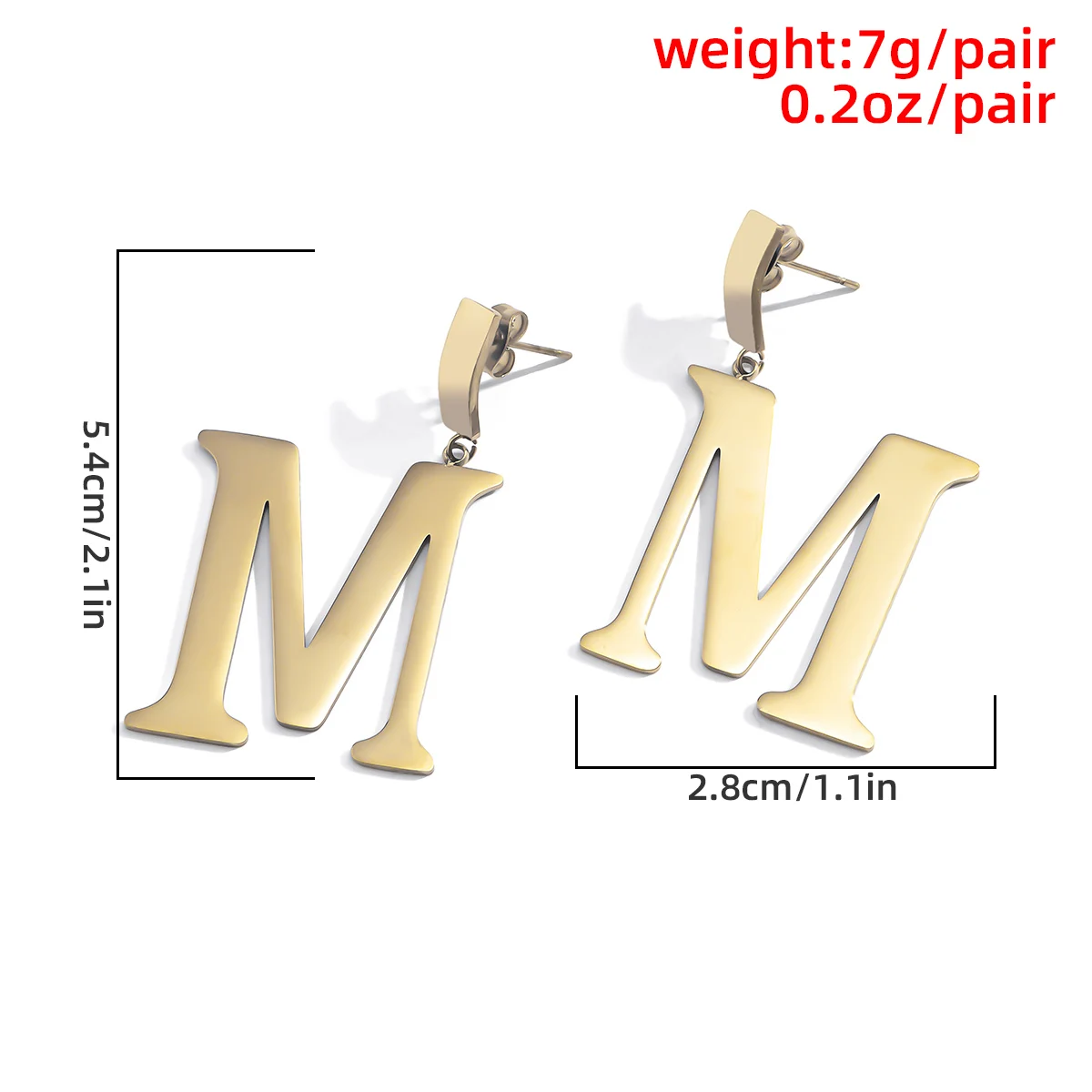 

Goth Letter M Pendant Drop Earrings for Women Vintage Stainless Steel Gold Color Fashion Hanging Dangle Earrings Jewelry Gifts
