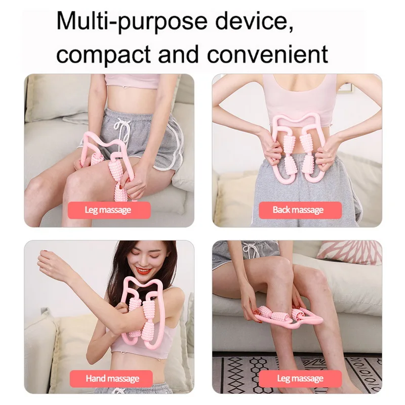 4 колеса u образный триггер точка массажный ролик для рук ног шеи мышечная ткань