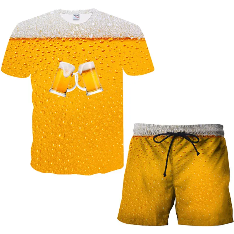 Новинка 2020 летний мужской спортивный костюм мужские 3D Повседневные облегающие