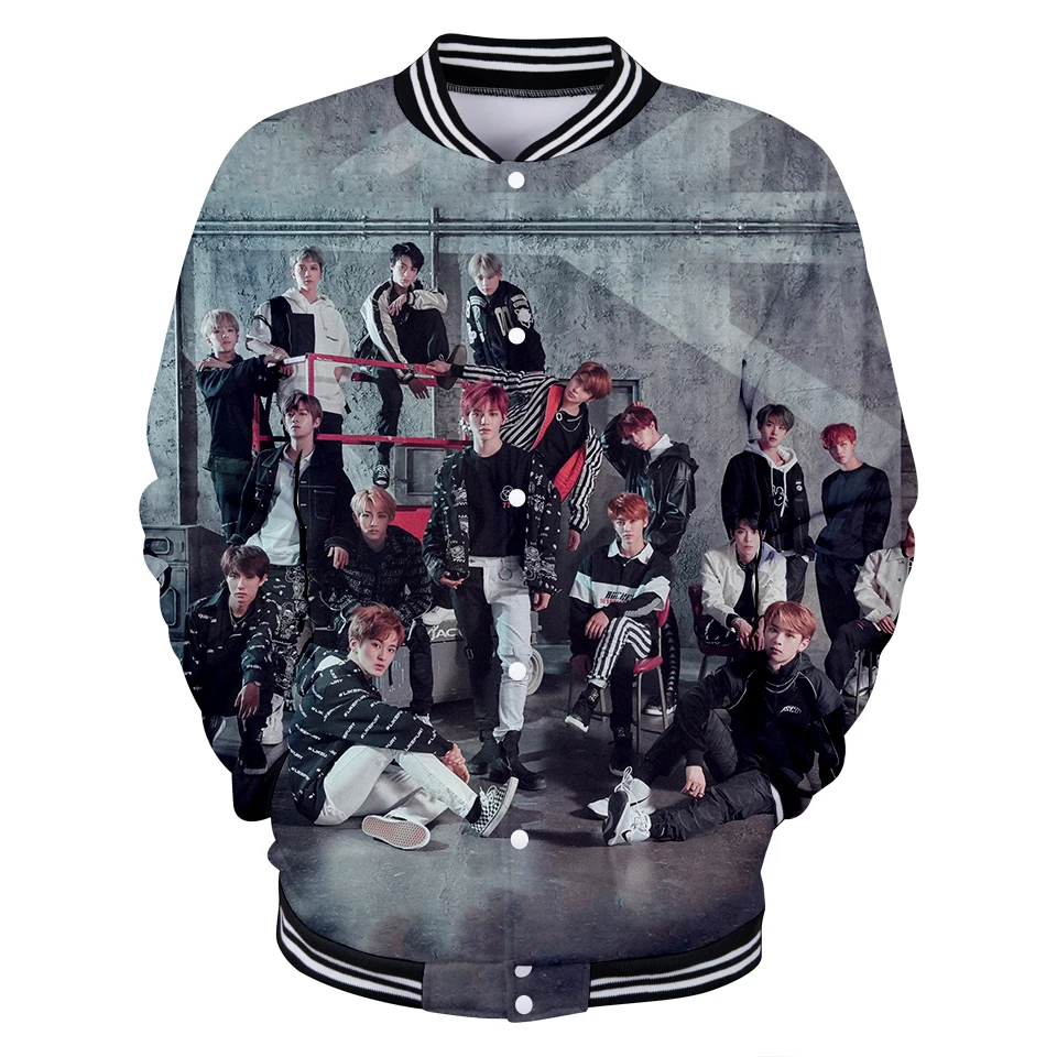 3D NCT Корейская группа бейсбольная куртка для пар Kpop хип хоп осенне зимняя дышащая