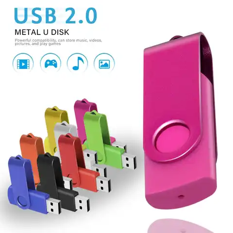 Металлический флеш-накопитель USB 2,0, 4 ГБ, 8 ГБ, 32 ГБ, 16 ГБ, 64 ГБ