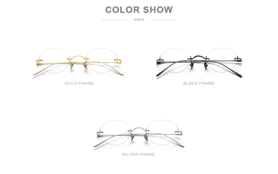 

Progressive Multifocus Glasses Frame Unisex Vintage Rimless Optical Eyewear Ultralight Anti-fatigue Oval Reading Eyeglassses