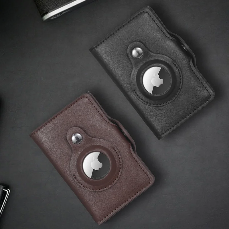 Кожаный кошелек Airtag для мужчин и женщин чехол удостоверения личности кредитных