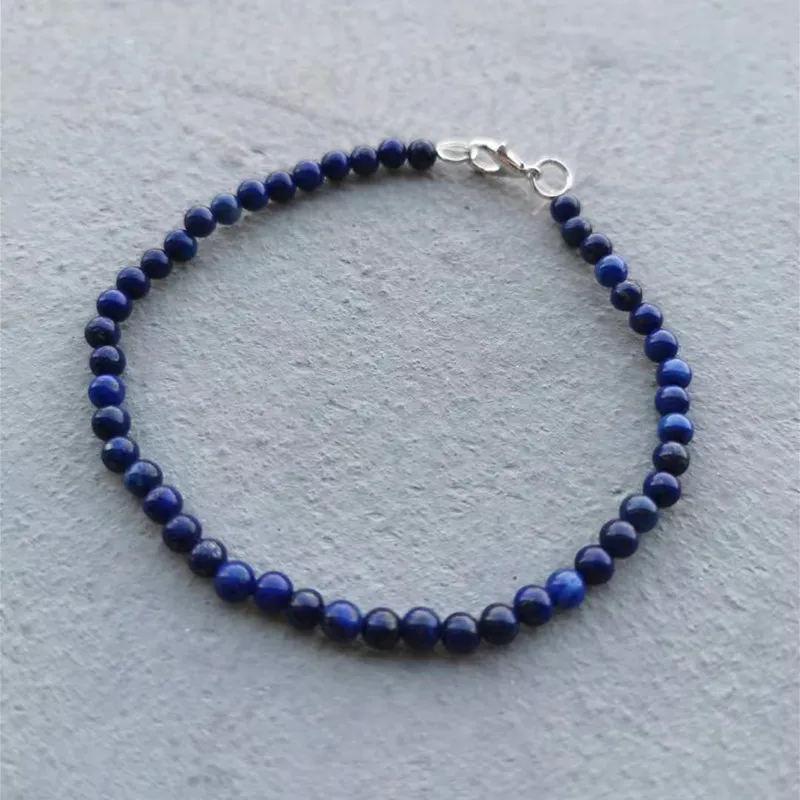 SR натуральный Лазурит укладки браслет чакра на запястье Мала бусины защита