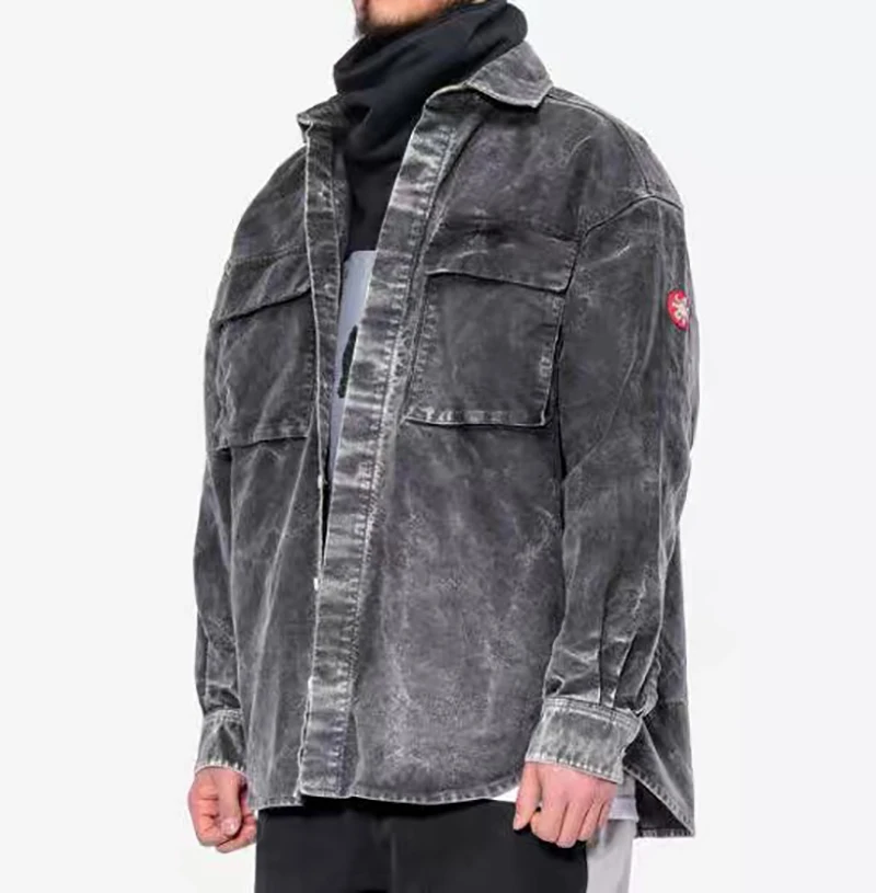 CE. Avempt серая рубашка с принтом Distressed High street fashion Мужская и женская Высококачественная теплая куртка CE куртка s m l xl