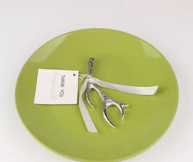 100pcs/lot Wedding Favors Silver Antler Bottle Opener Favor Party Beer In App Bag Event Gift Wholesale | Дом и сад