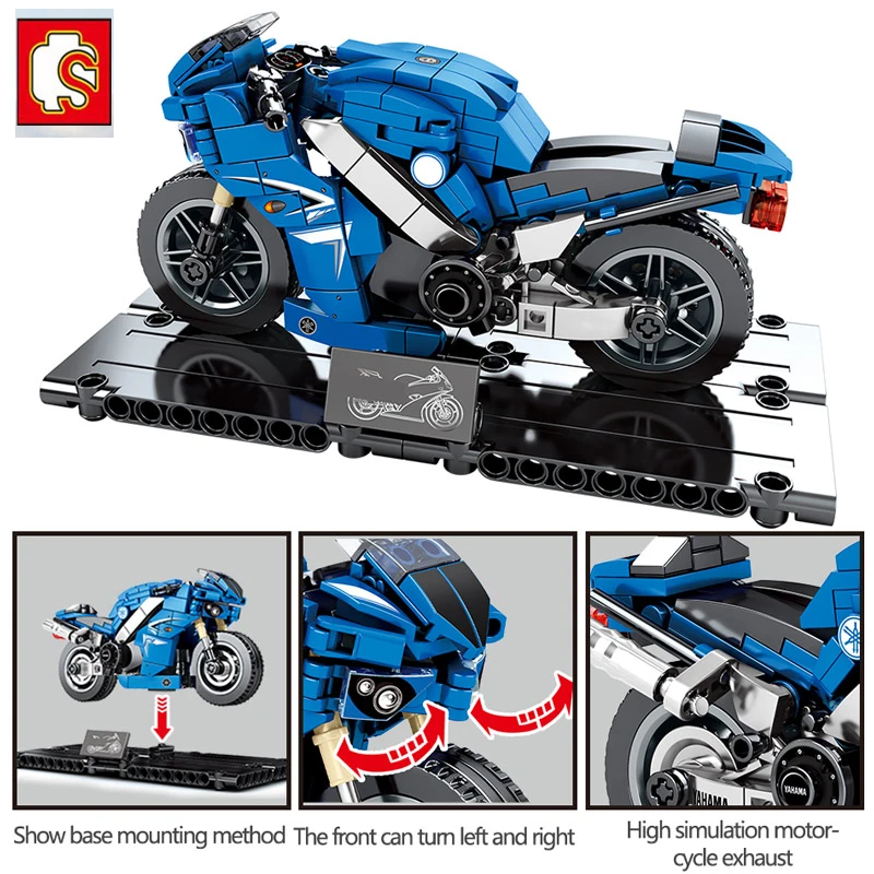 

SEMBO Technic Compatible Motor Racing Motorbike Boy Bricks Set Creative Gifts MOC City Speed Motocross Building Blocks