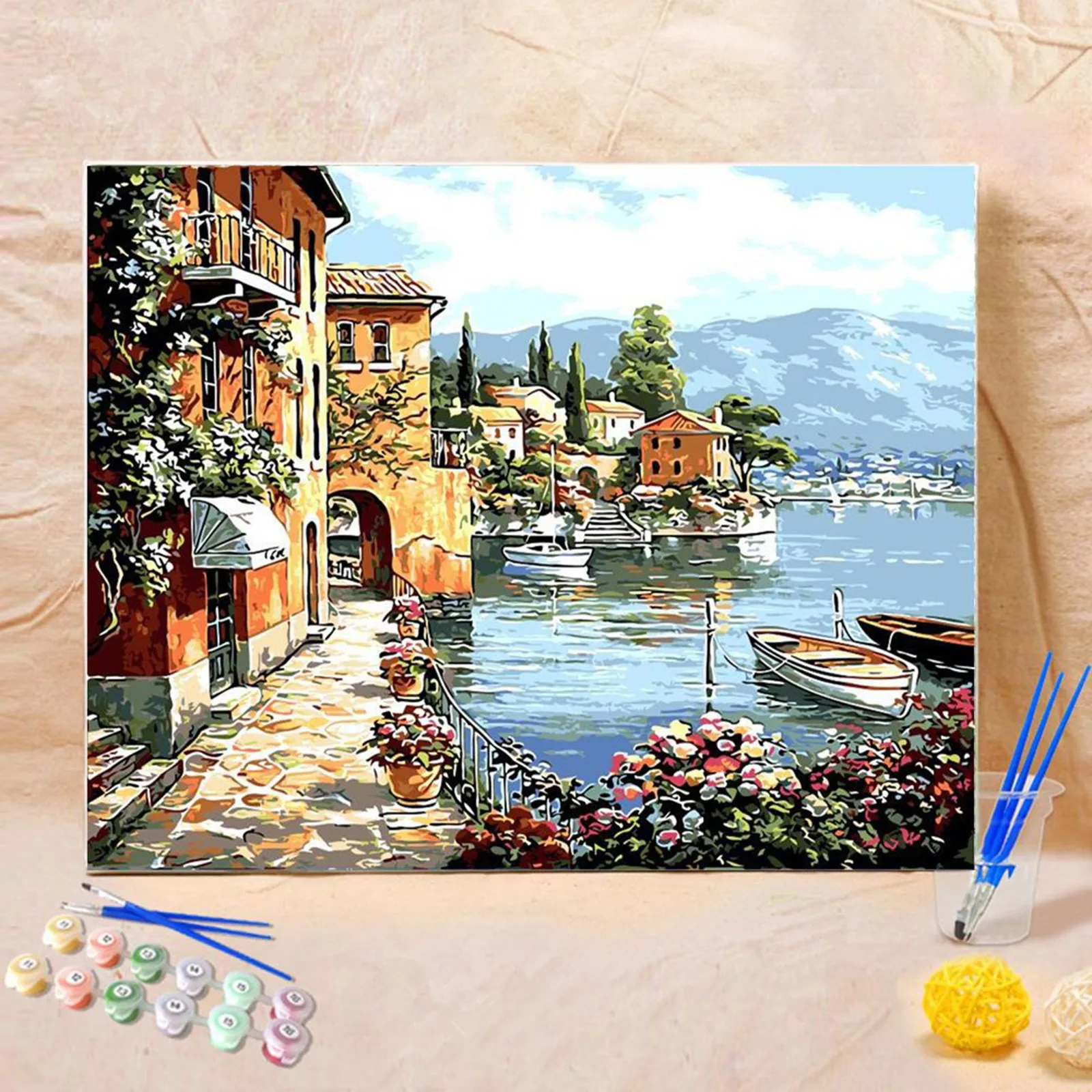

Scenery Acrylic Paint By Numbers Set Oil Painting For Adults DIY Kits Hand Painted Oil Paint By Numbers For Home Art Gift #Z
