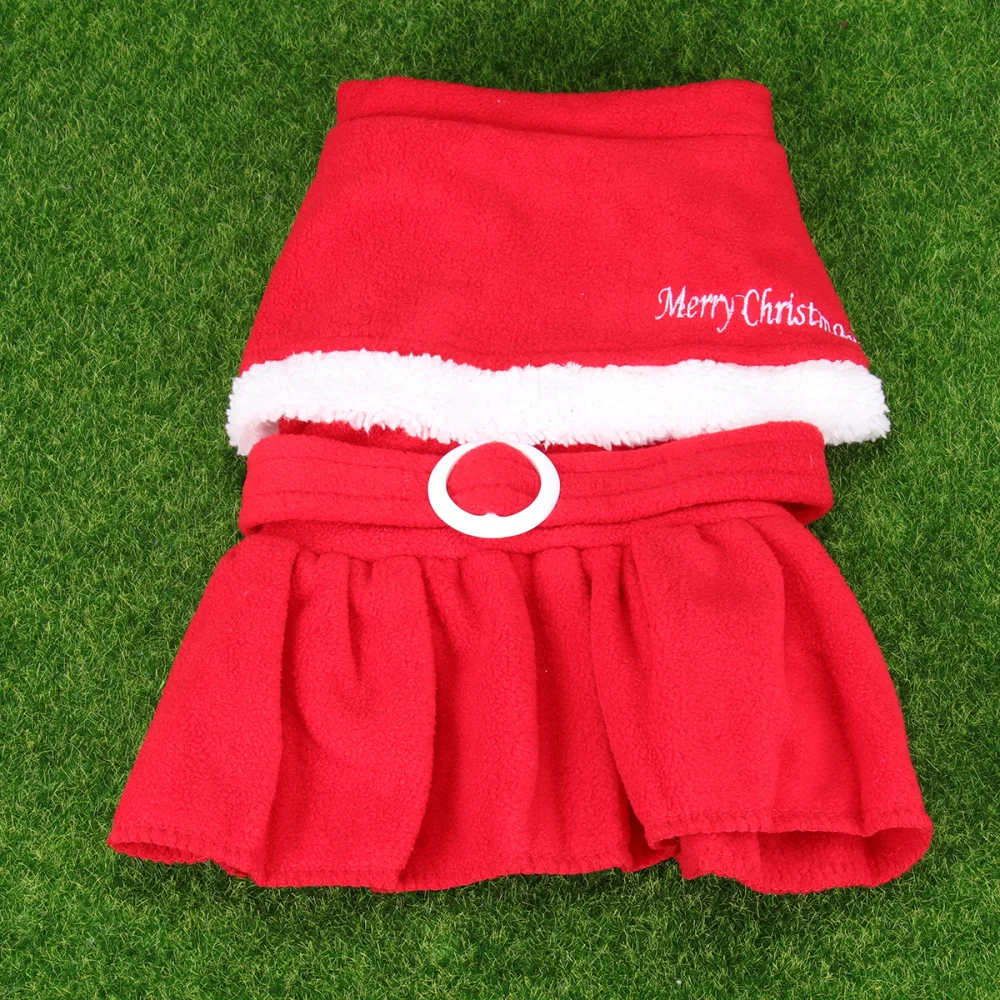 

Fashion Christmas Skirt Warm Pet Clothes Double Layer Dress Pet Supplies (Size S)