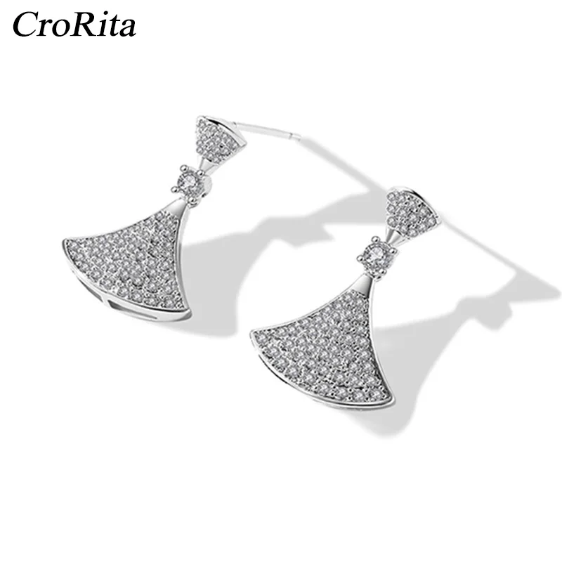 Юбки CroRita серьги с крючком циркониевые ювелирные украшения для женщин и девочек