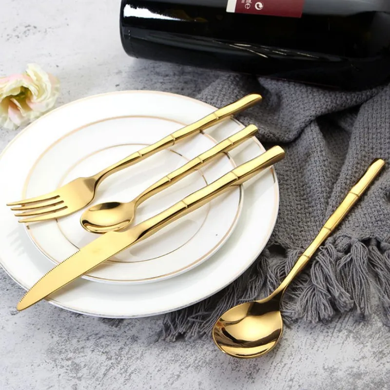 24 шт. бамбуковый стиль дешевая цена Западная искусственная кожа набор золотого