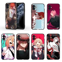 anime chainsaw man girl for apple iphone 13 12 11 mini xs xr x pro max se 2020 8 7 6 5 5s plus black silicone phone case