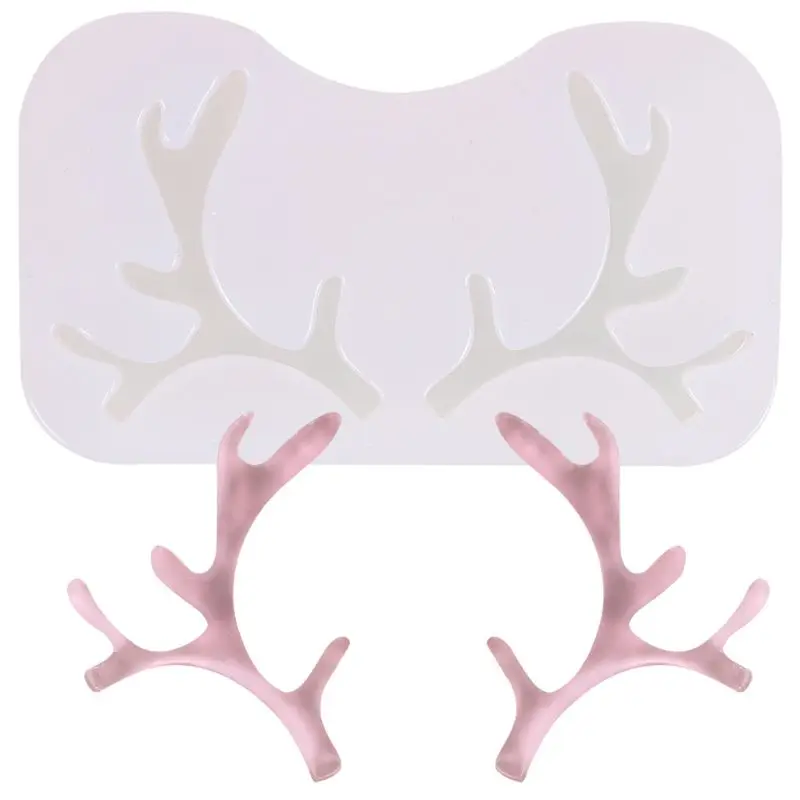

3Pcs Antlers Necklace Pendant Hairpin Epoxy Resin Silicone Mold Jewelry Tools