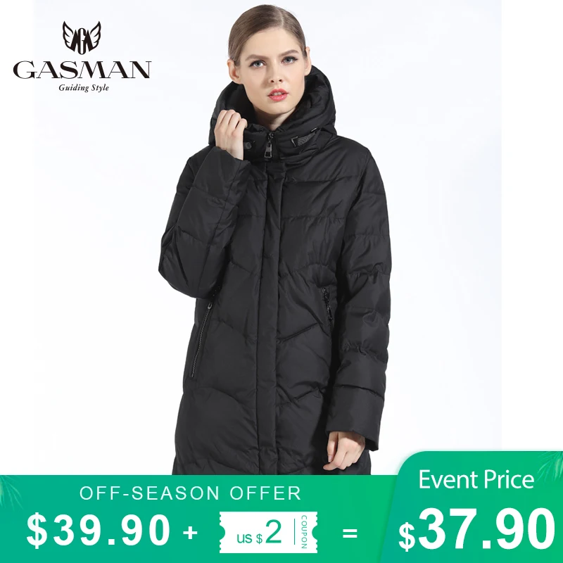 GASMAN 2021 для женщин зимний женский пуховик с длинными Женская зимняя обувь толстое
