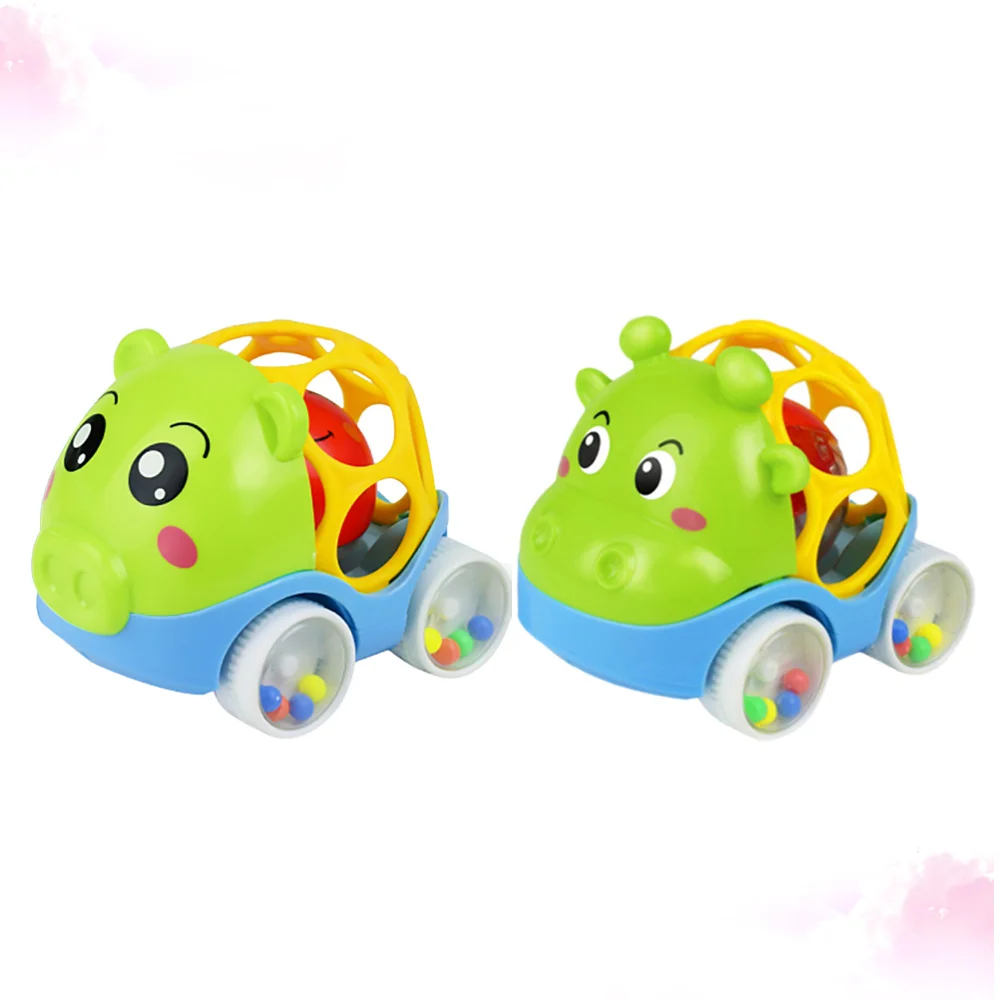 

2pcs Cartoon Baby Handbell Rattles Teether Toys Infant Hand Grasp Shaking Bell Car Toys Baby Teether Grip Toys (1pc