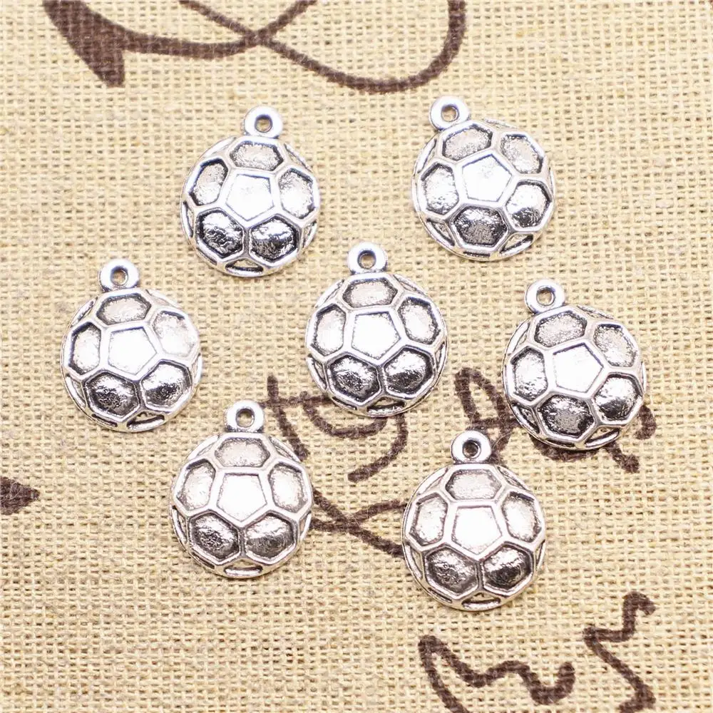 

Supplies For Jewelry Making 10pcs 17x14mm Antique Silver Color Football Charms