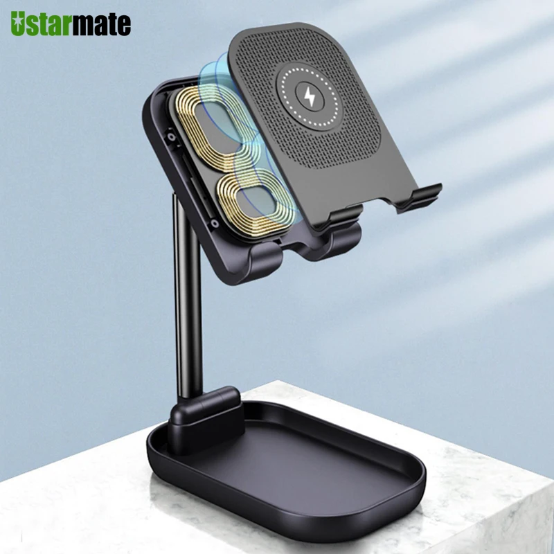 Фото Qi Wireless Quick Charge Fold Stand Holder for Samsung S20 S10 Note 9 iPhone 11 Xs X Xr 8 Plus 10W Fast Charging Dock Мобильные Qi Wireless Quick Charge Fold Stand Holder for Samsung S20 S10 Note 9 iPhone 11 Xs X Xr 8 Plus 10W Fast Charging Dock Мобильные