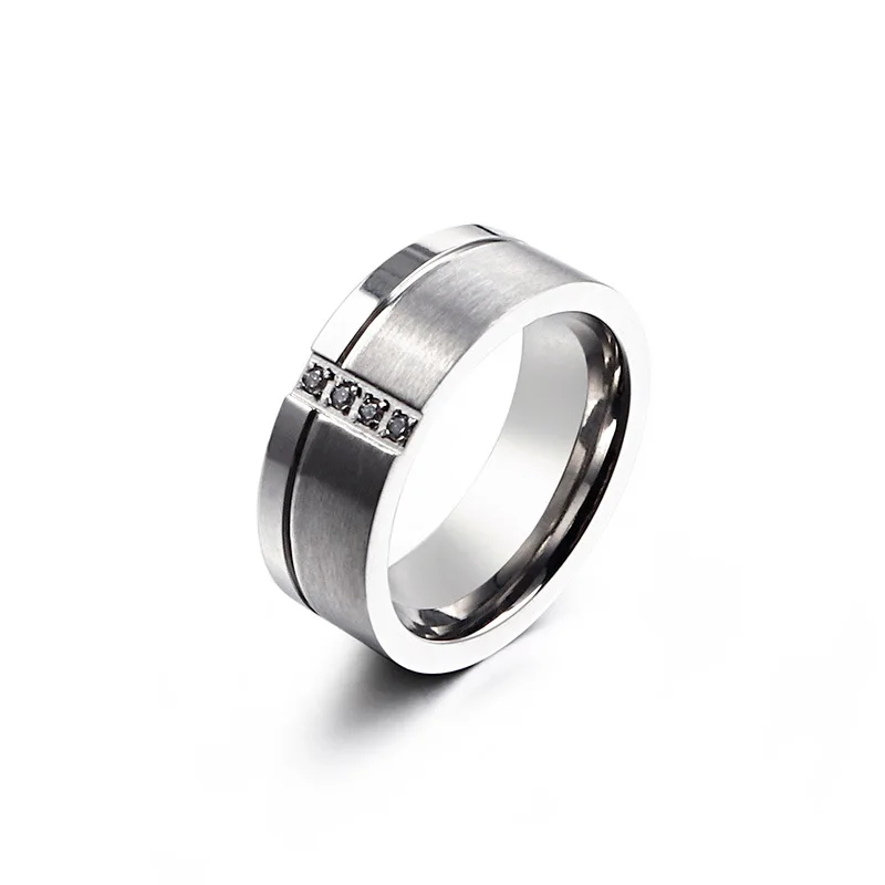 Каменные три цвета титановые стальные кольца для мужчин и женщин модные