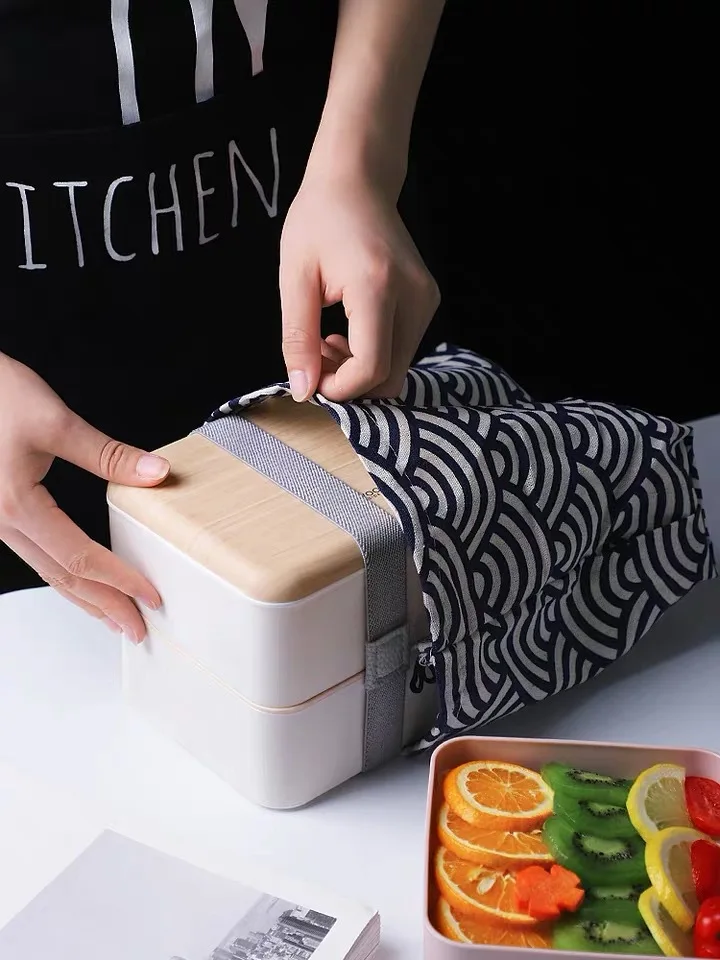 

kitchen accessories lunch box office worker ins double-layer separated portable microwave heating male female student tableware