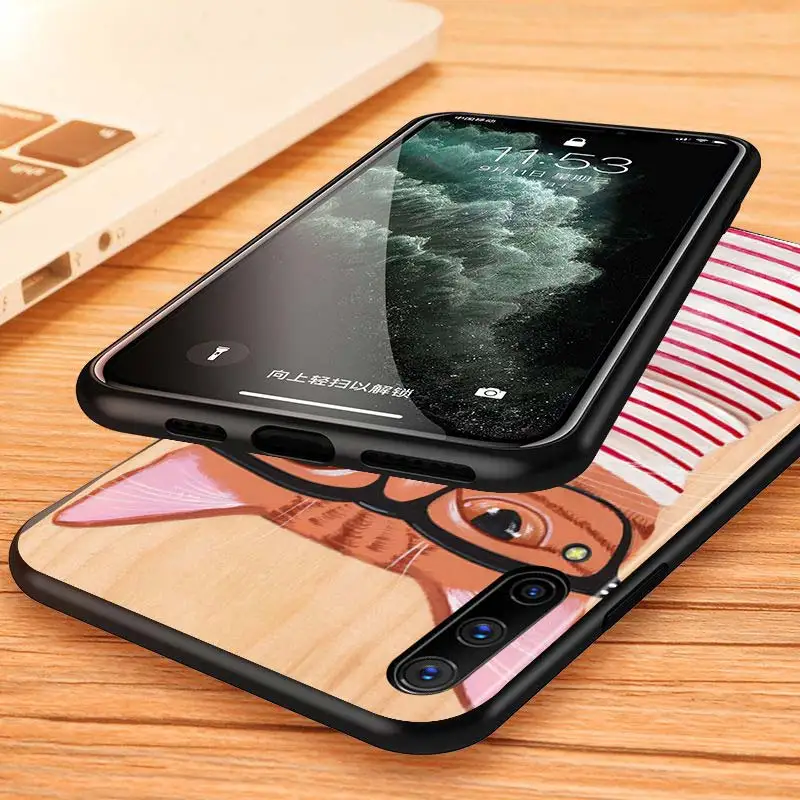 

Milk Drink Bottle Cat for Samsung A90 A80 A70 S A60 A50 S A30S A40 S A20 E A30 A10 A2 Core Black Phone Case