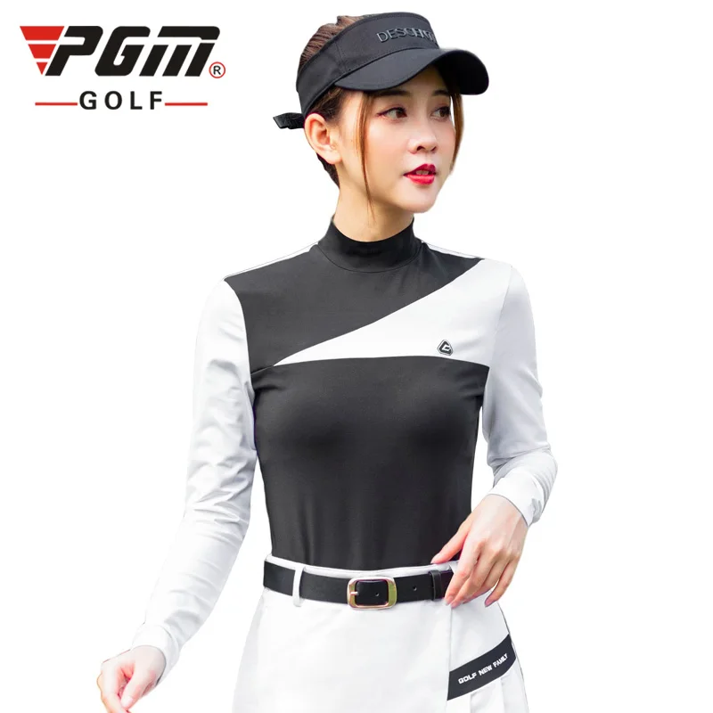 

PGM 2020 Women Slim Turtleneck Long Sleeve Golf T-shirt Breathable Quick Dry Bottoming Shirt Sports Wear Lady Clothing Trainning