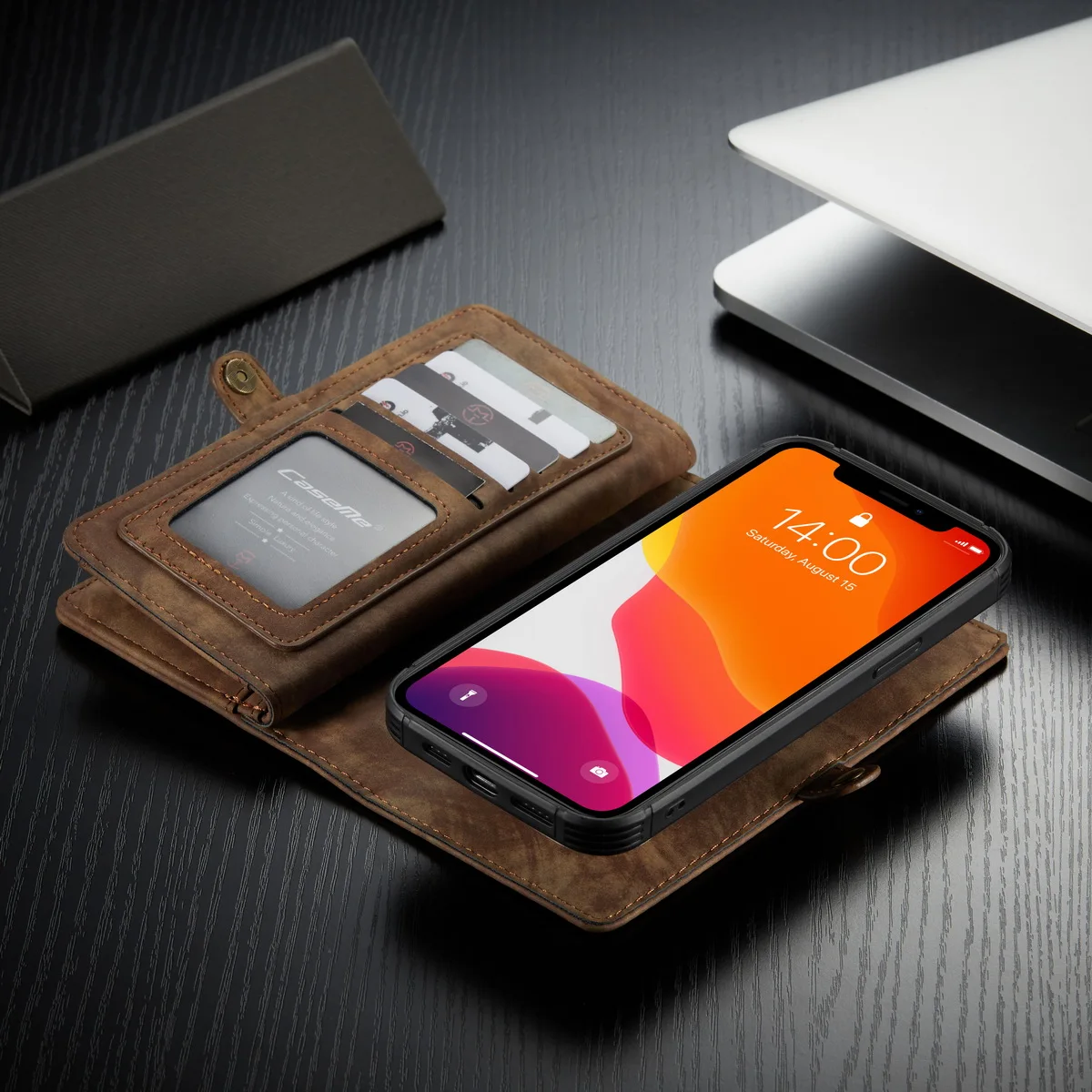 Роскошный флип чехол Caseme из натуральной кожи для IPhone 11 12 Pro 11Pro X XS Max XR 7 8 Plus
