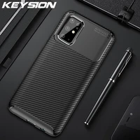 keysion shockproof case for samsung s22 ultra s21 fe s20 plus 5g s10 luxury carbon fiber phone cover for galaxy note 20 10 lite
