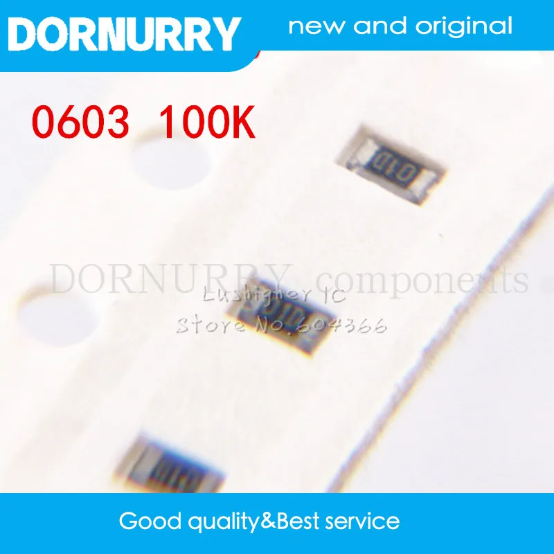 

300PCS 0603 SMD Resistor 5% 100K Ohm 104 1003 100Kohm DORNURRY