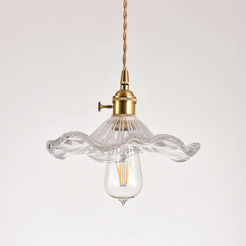 Задняя стеклянная лампа с листьями лотоса Скандинавская люстра простая Люстра