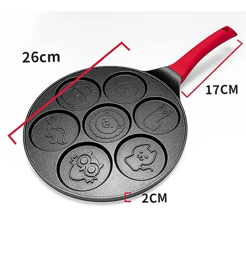 

Animal Face Pancake Pan Fun 7 Holes Pancake Omelette Pan Non Stick Coating Pancake Pan Multifunction Breakfast