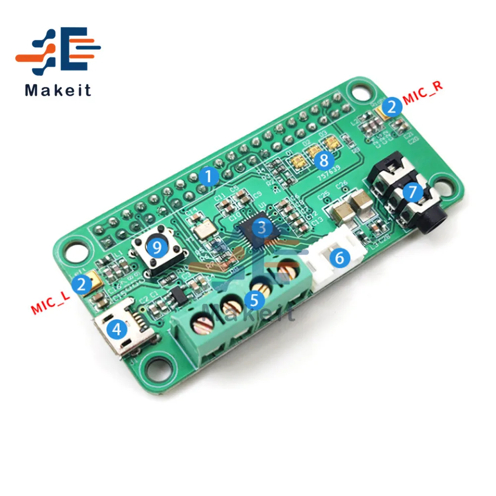 WM8960 аудио модуль декодирования Hi-Fi Звуковая карта для Raspberry Pi стерео запись I2S